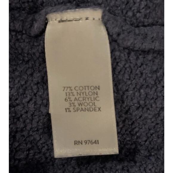 J Jill Sweater Women's Large Waffle Knit Tunic Cowl Neck Blue Purple Cozycore - Picture 9 of 11